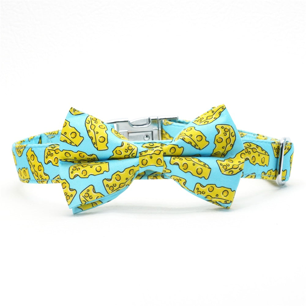 Make Your Furry Friend Stand Out with a Custom Cheese Dog Bow Tie Collar!