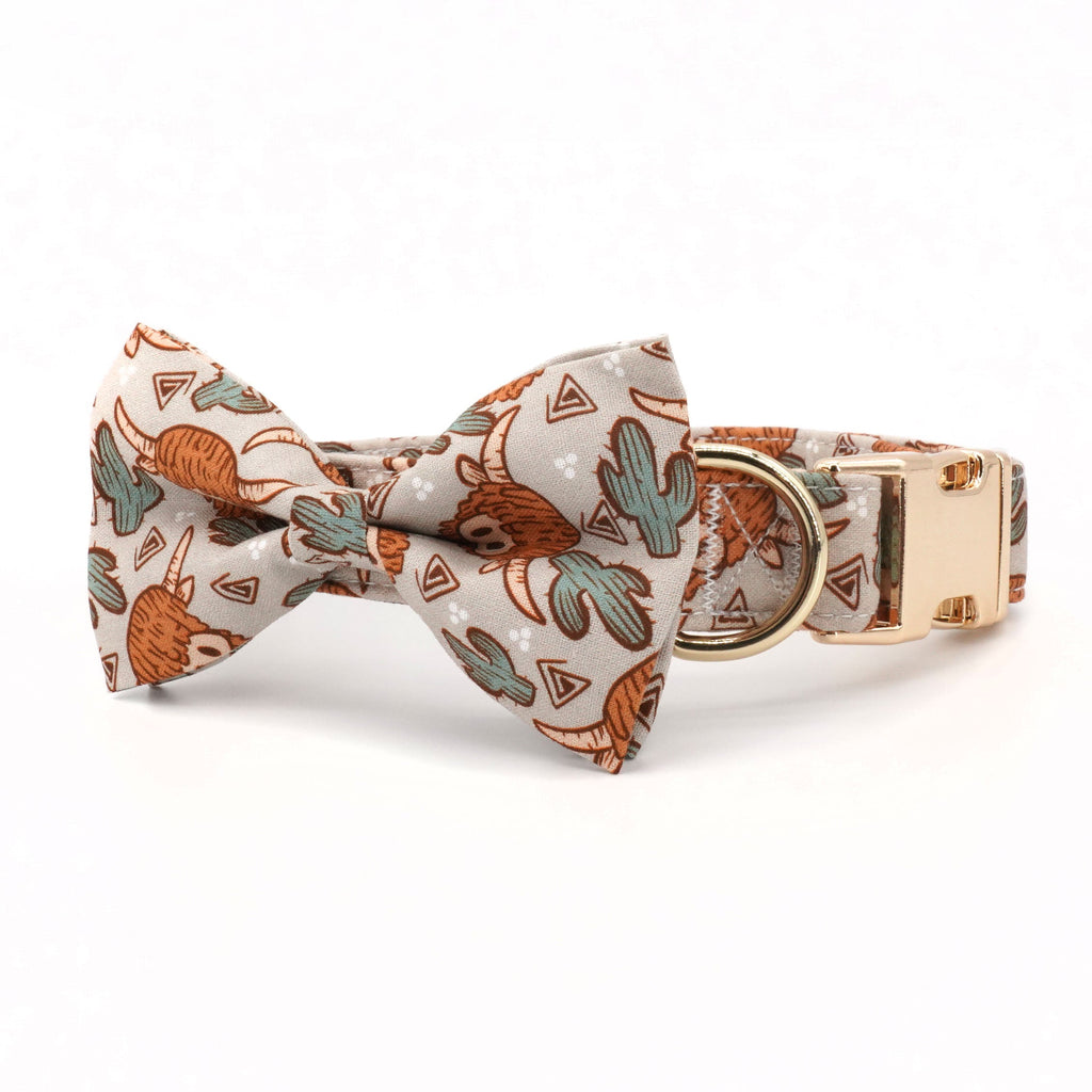 Dress Up Your Cacti & Cow Dog: Engraved Bow Tie Collar!