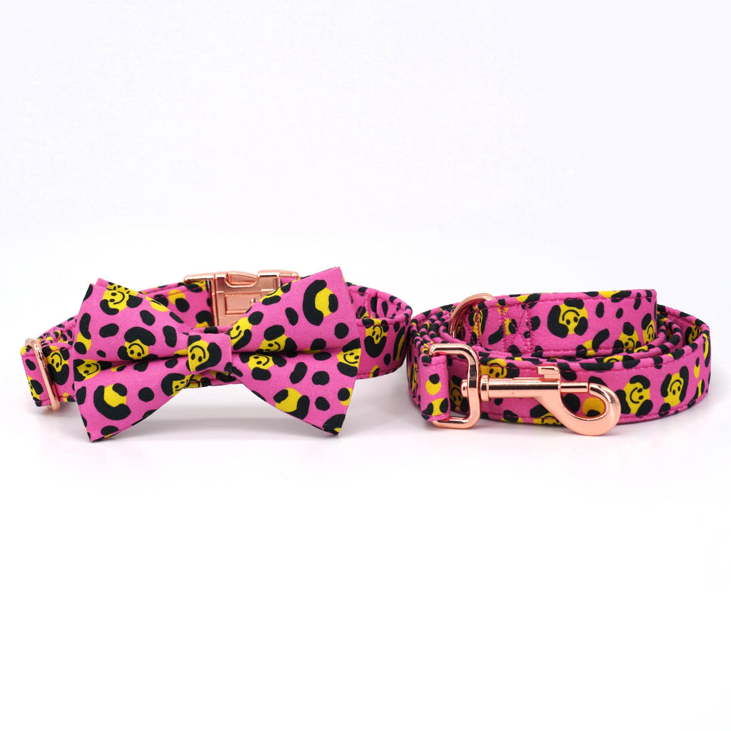 Make Your Dog Stand Out with a Personalized Leopard Bow Collar and Leash Set