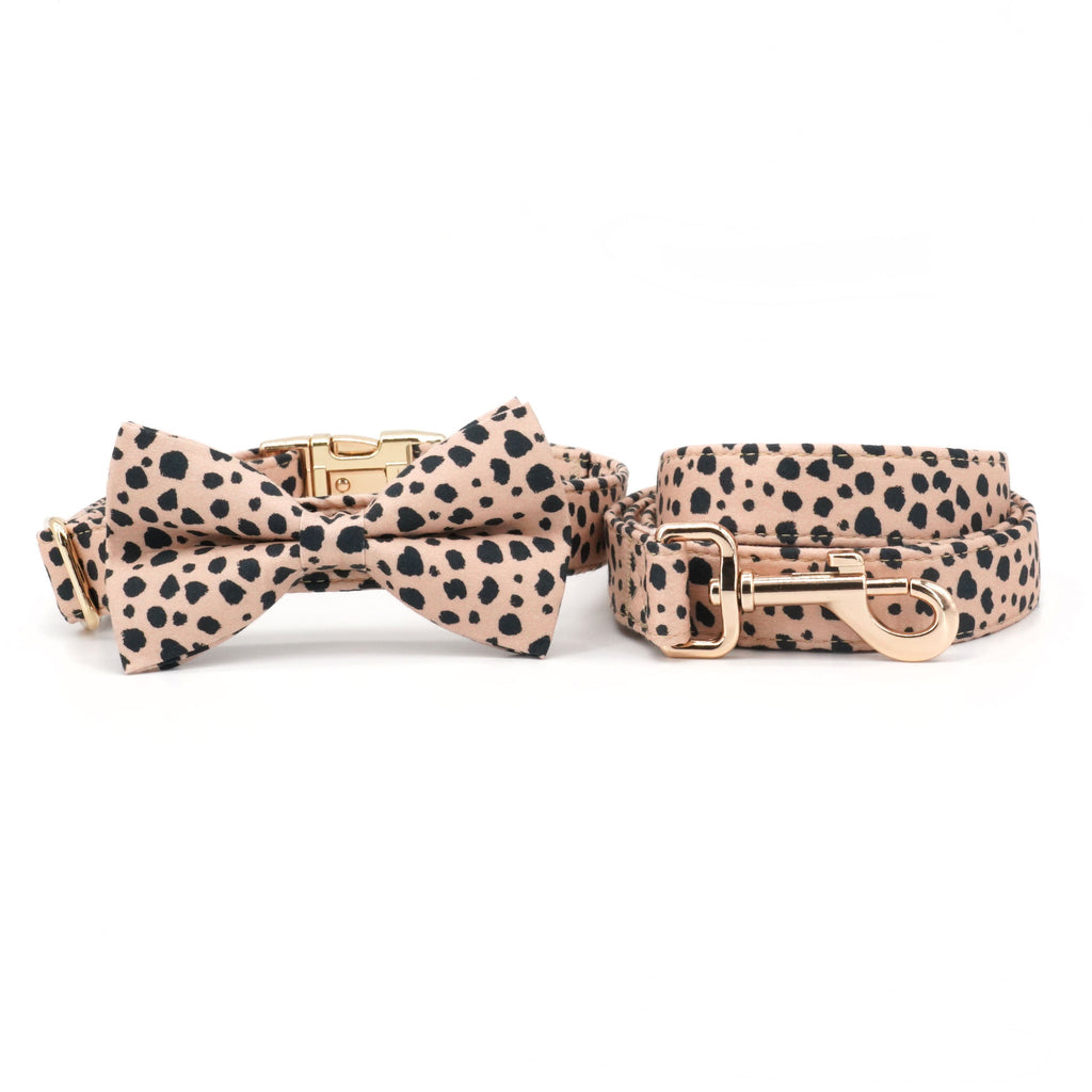 Polka Dot Pup: Leopard Bow Tie Collar & Leash Set