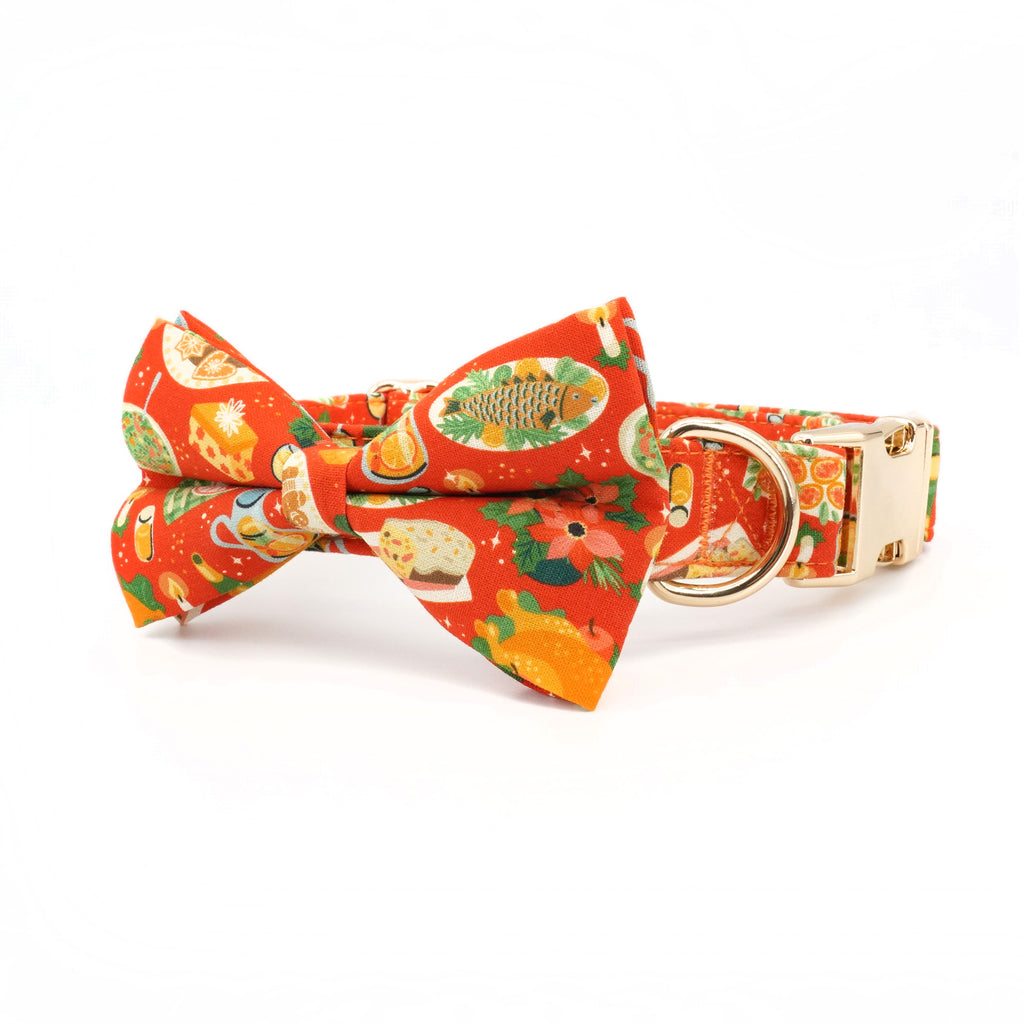 Christmas Bowtie Dog Collar, Funny Adjustable Pet Accessories Gift,Engrave Option