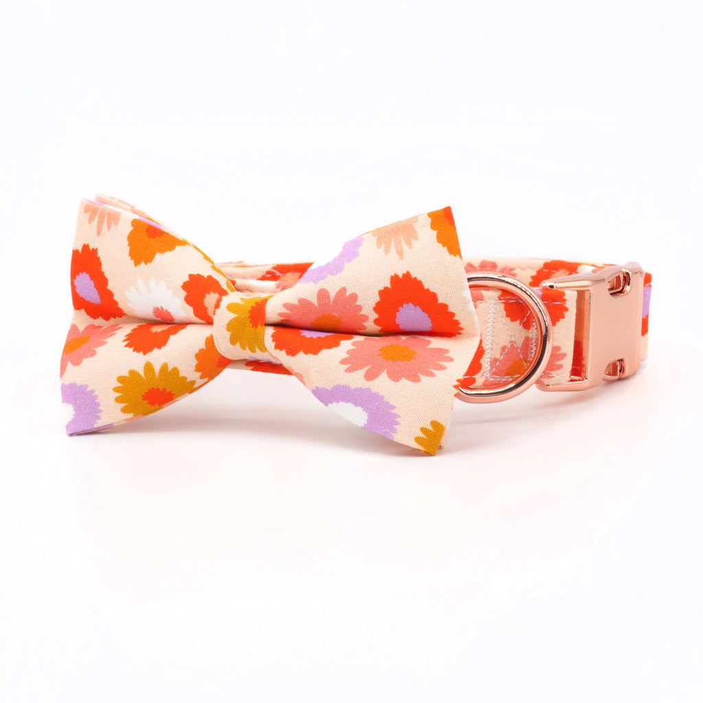 floral dog collar bow
