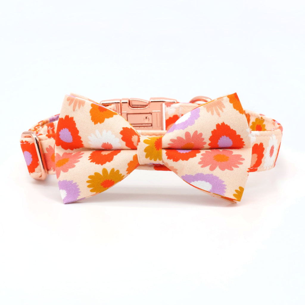 floral dog collar bow