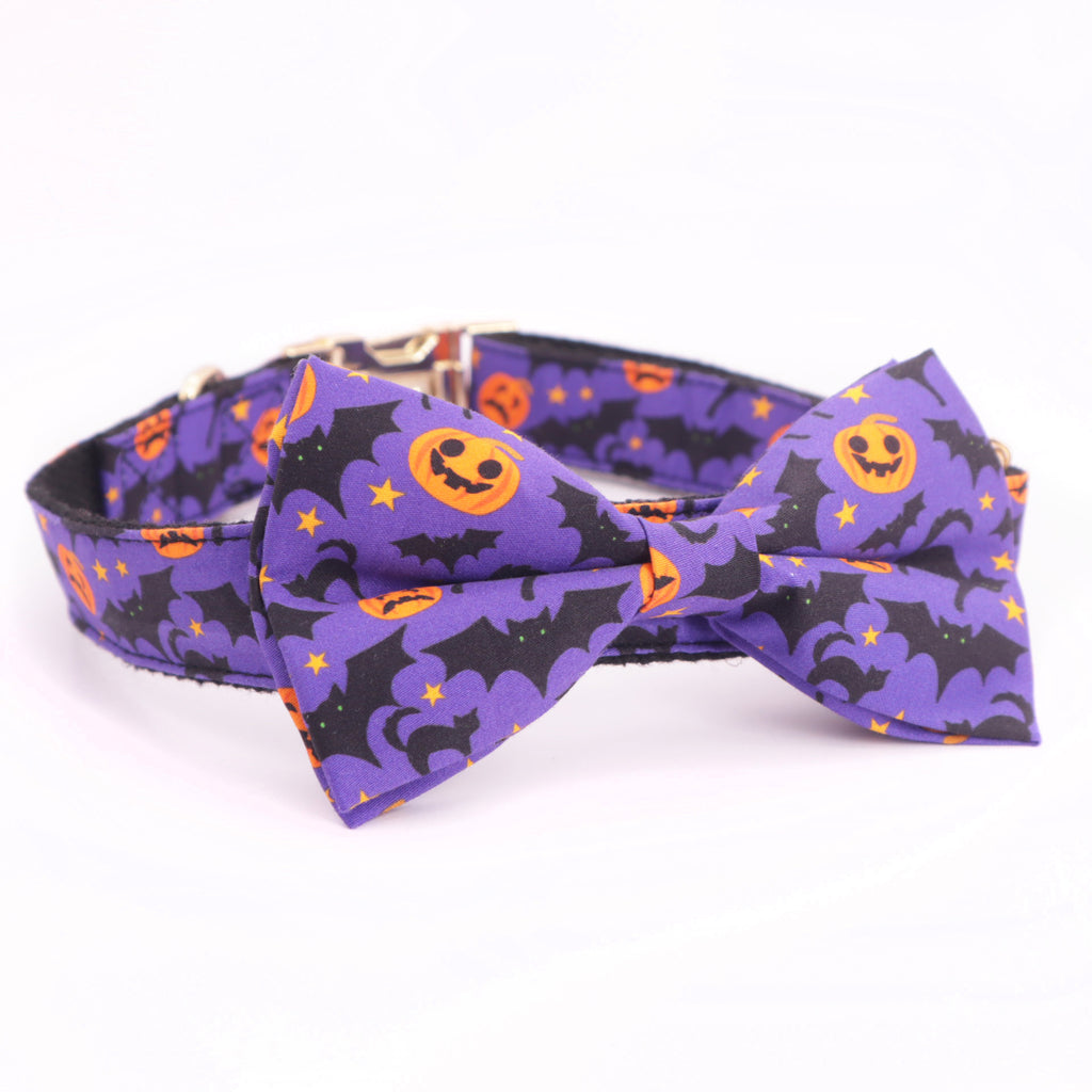 Happy Halloween Dog BowTie Collar for Holiday Gift