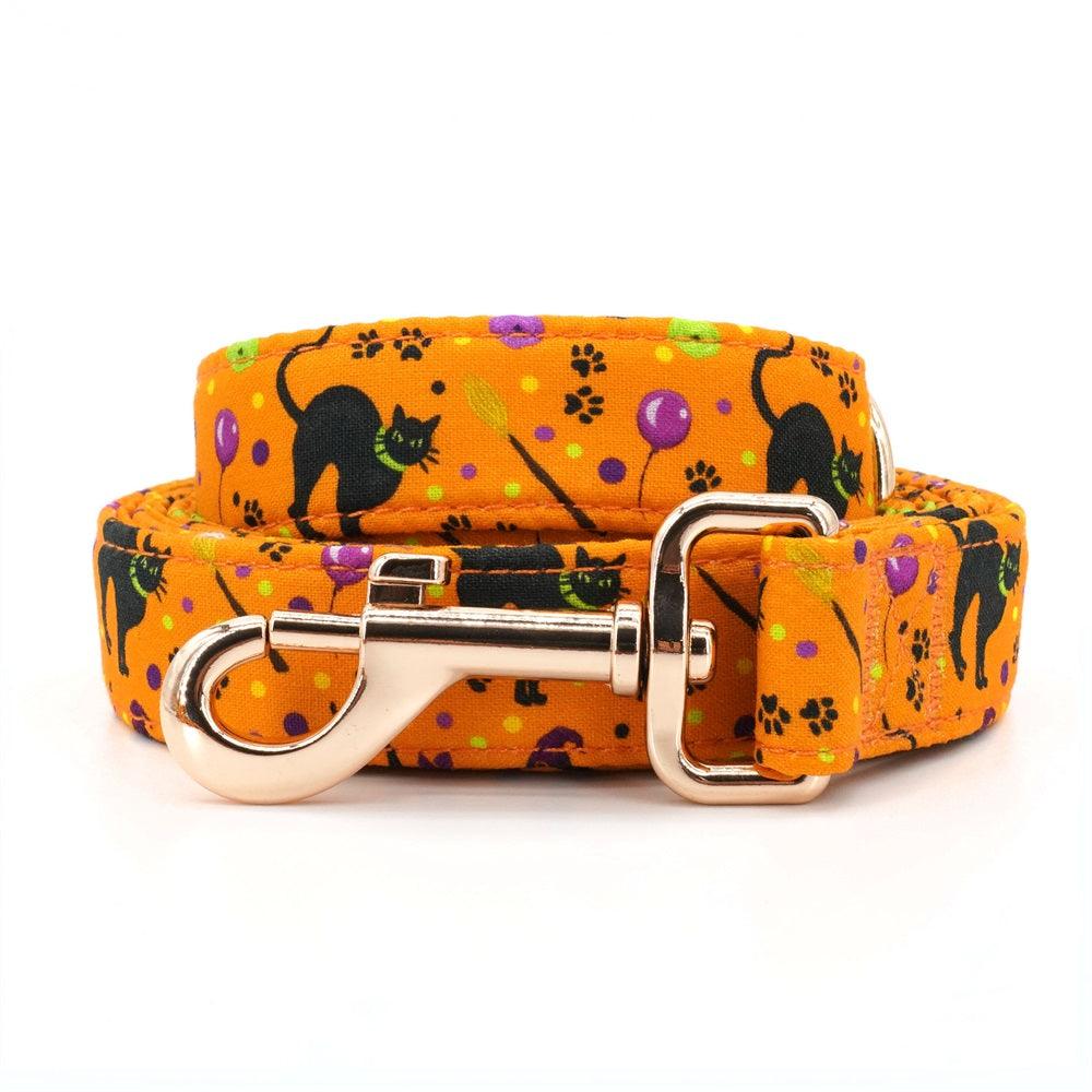Halloween Pet Collar Personalized, Spook Orange Pumpkin Cat Collar, Small Dog BowTie Collar, Fall Pet Wear, Autumn Design