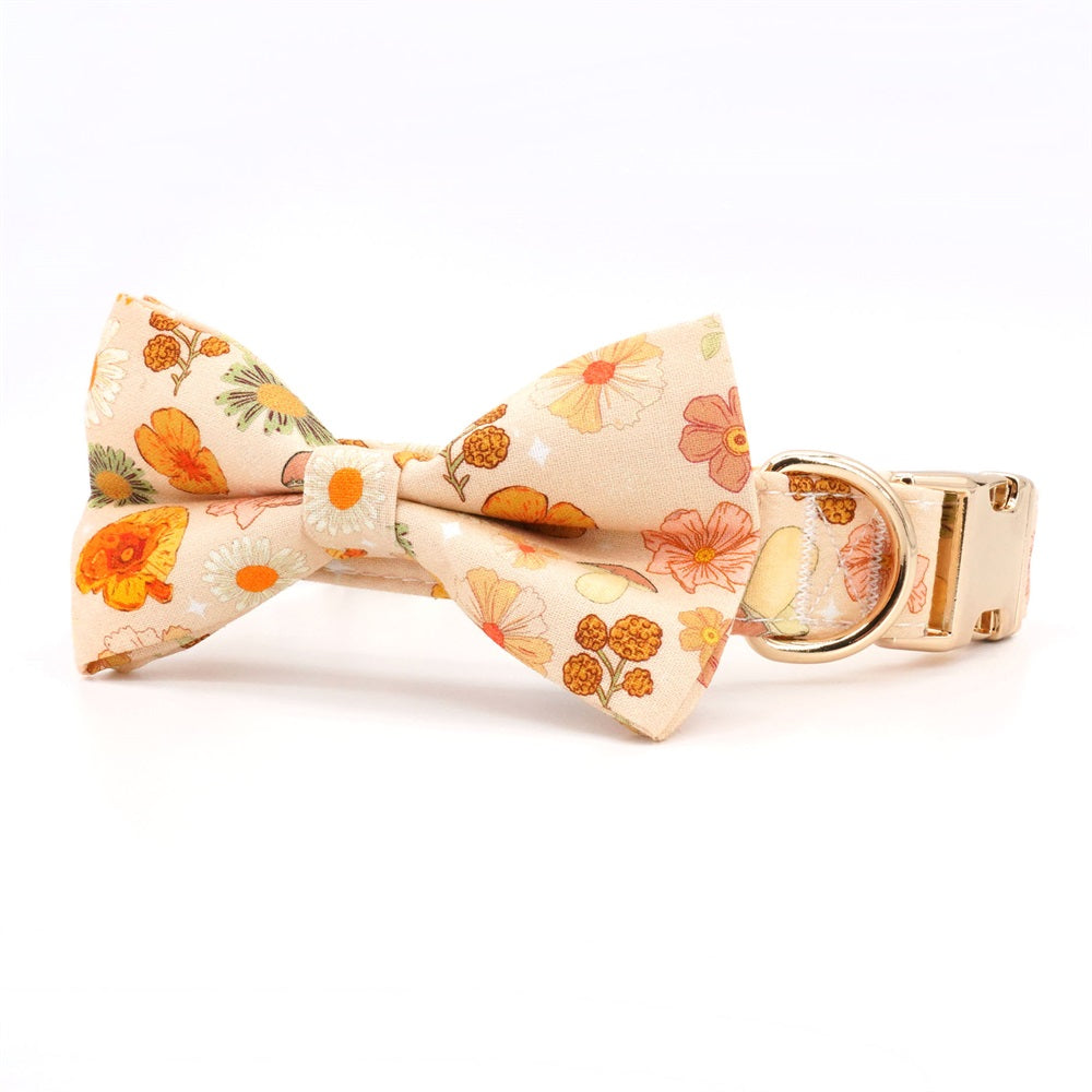 autumn floral dog bowtie collar 