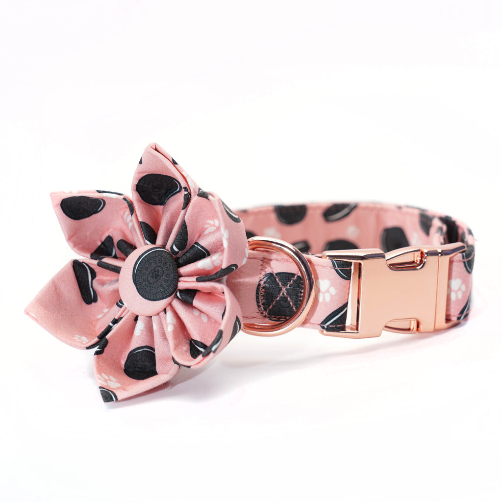 Chocolate Chip Cookie Dog Collar With Flower